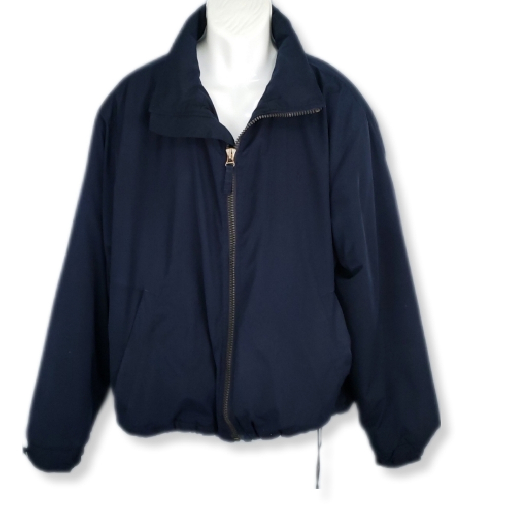 Polo Ralph Lauren Mens XXL Bomber Jacket Navy Full Zip Fleece Lined Hooded Coat